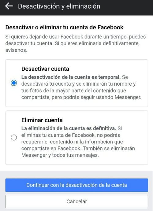 Eliminacion de cuenta facebook Cómo eliminar una cuenta de Facebook