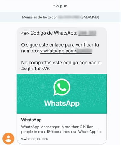 Mensaje SMS confirmacion WhatsApp Activa WhatsApp sin tener el chip de la tarjeta SIM | Sin complicaciones